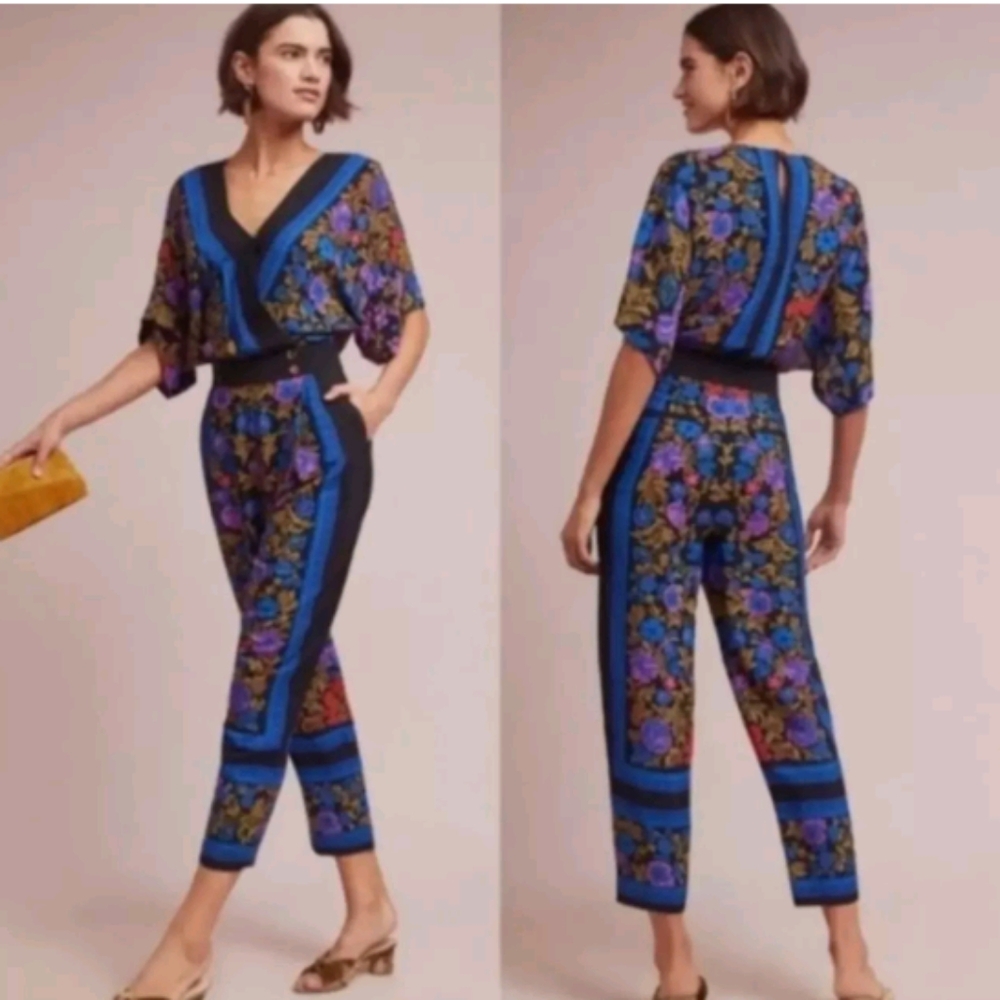 Anthropologie Petite Floral Jumpsuit